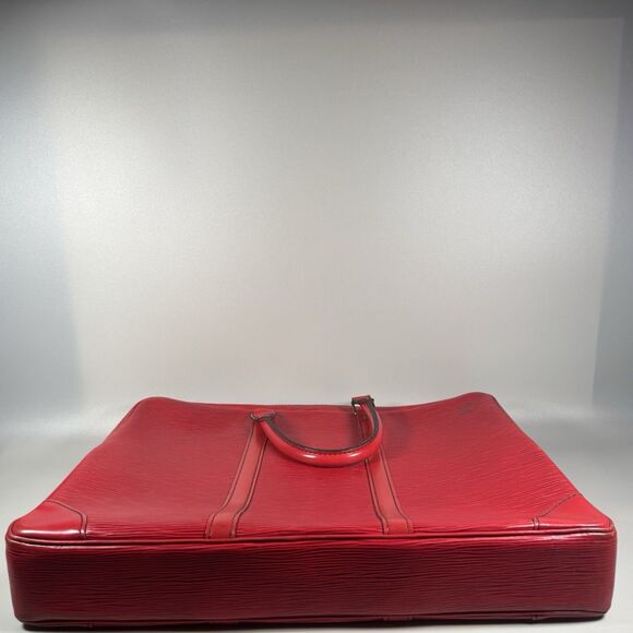 LOUIS VUITTON Porte-Documents Voyage Red Epi Leather Briefcase Bag - Picture 6 of 13